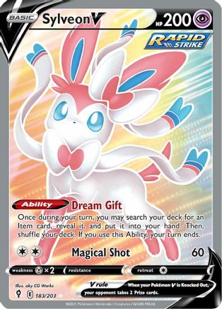 Sylveon V (Full Art) 183/203  - Holofoil SWSH07 Evolving Skies - Ultra Rare