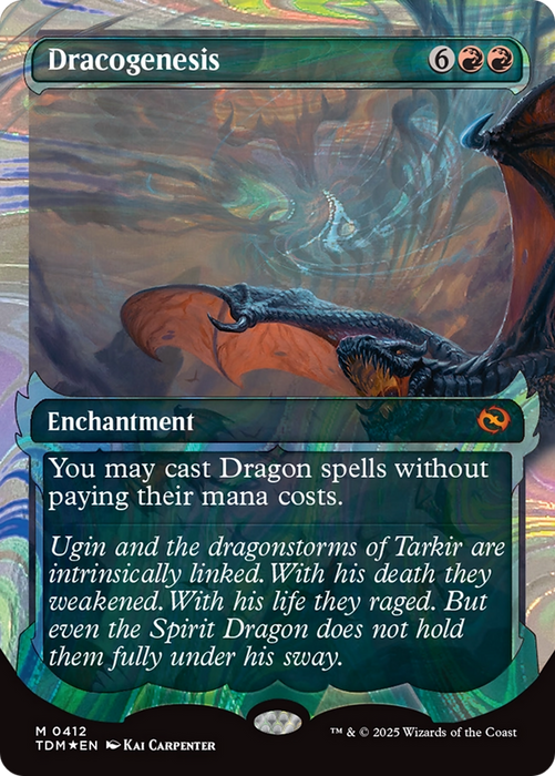 Dracogenesis (TDM-412) - Tarkir: Dragonstorm: (Showcase, enchantment) (Borderless) Foil