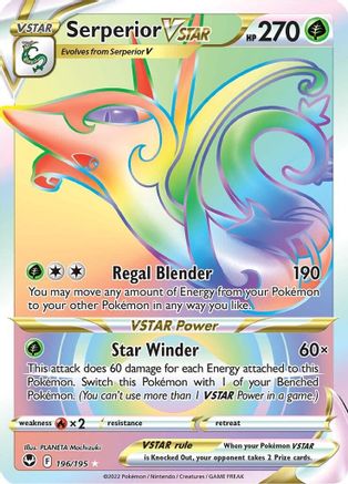 Serperior VSTAR (Secret) 196/195  - Holofoil SWSH12 Silver Tempest - Secret Rare