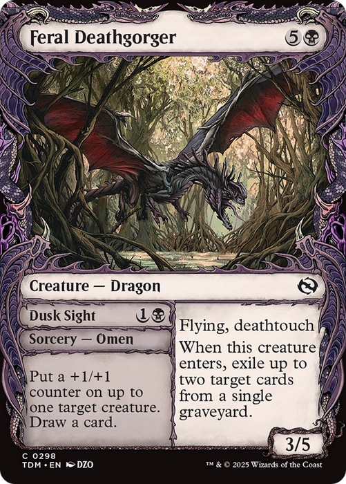 Feral Deathgorger // Dusk Sight (TDM-298) - Tarkir: Dragonstorm: (Showcase)