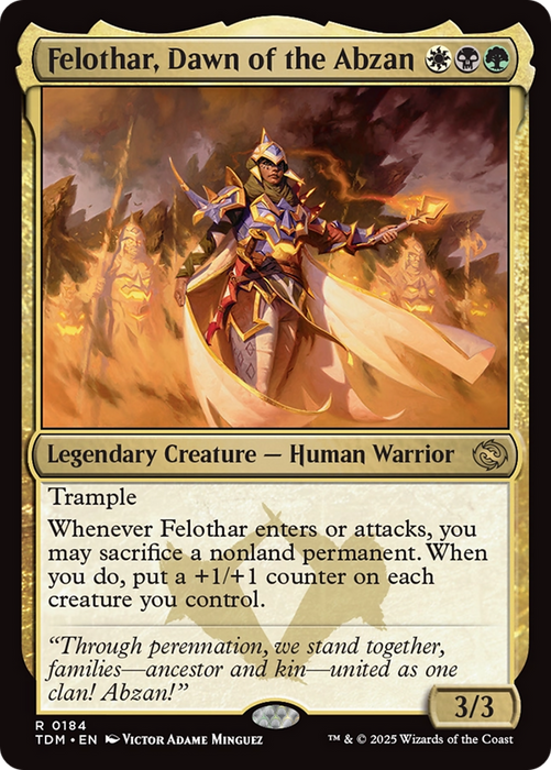 Felothar, Dawn of the Abzan (TDM-184) - Tarkir: Dragonstorm Foil