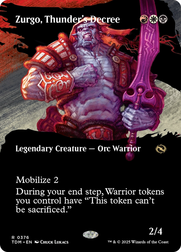 Zurgo, Thunder's Decree (TDM-376) - Tarkir: Dragonstorm: (Showcase) (Borderless) Foil