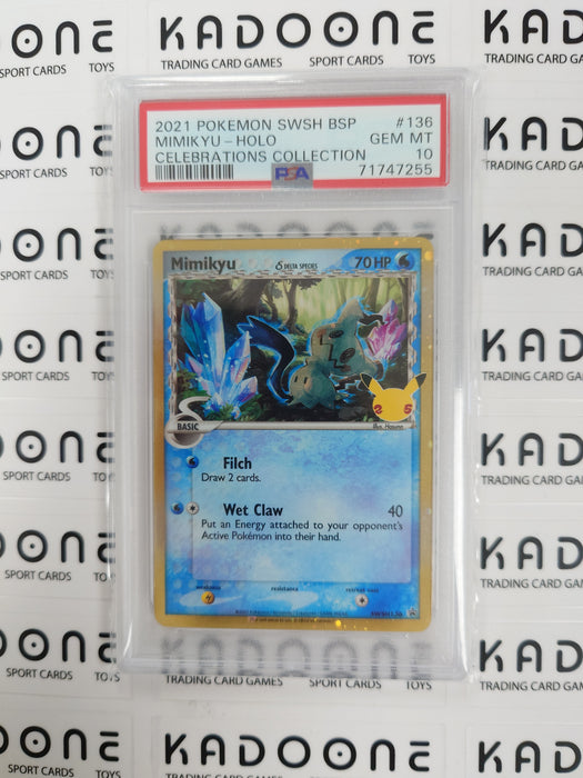 Pokemon Mimikyu (Delta Species) SWSH136 - PSA 10