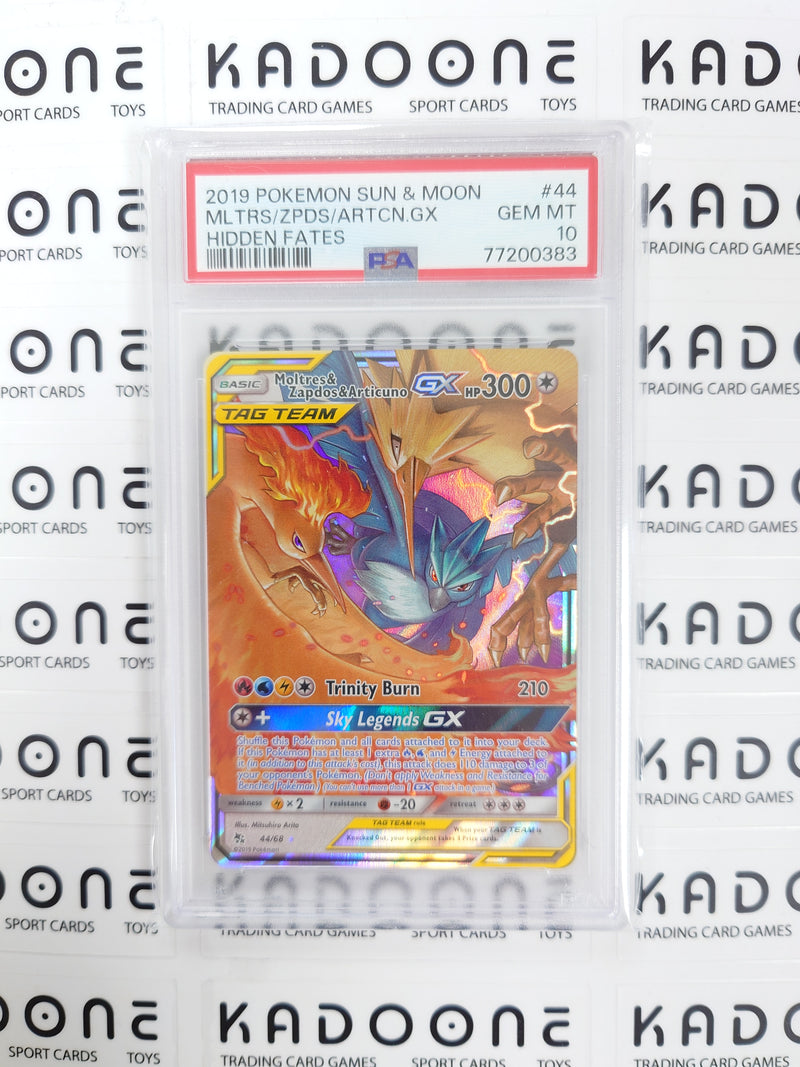 Pokemon Moltres & Zapdos & Articuno GX 44/68 - PSA 10
