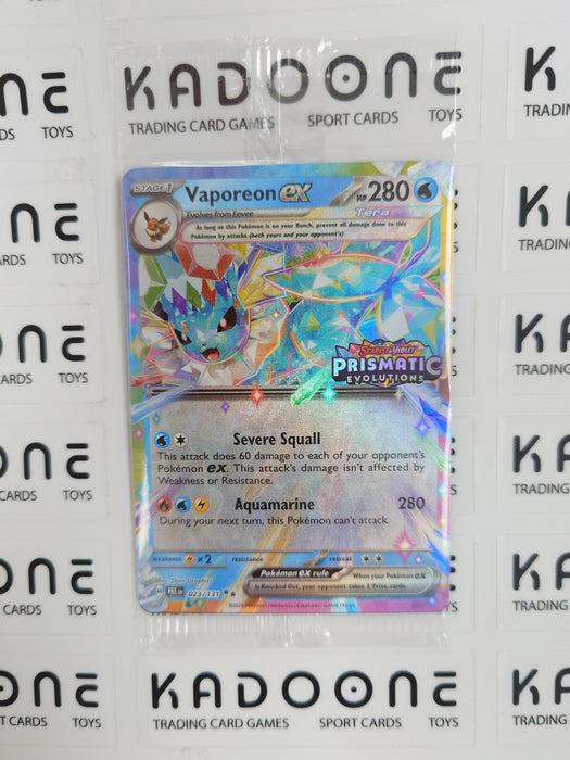 Pokemon Vaporeon ex (Prismatic Evolutions Stamp) 023/131