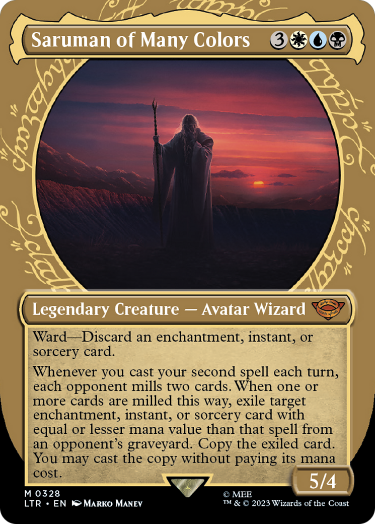 Saruman of Many Colors (Showcase) (LTR-328) - The Lord of the Rings: Tales of Middle-earth: (Showcase) (Borderless) Foil