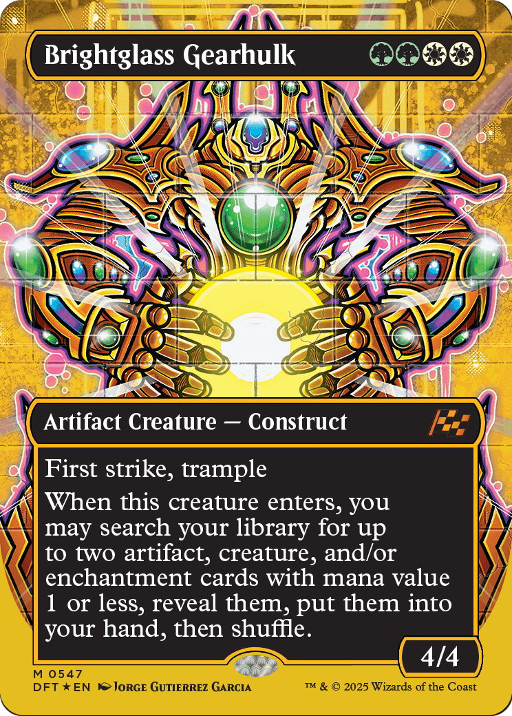 Brightglass Gearhulk (Borderless) (First-Place Foil) (DFT-547) - Aetherdrift (Borderless) Foil