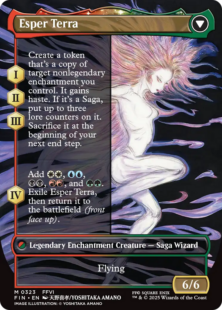Terra, Magical Adept // Esper Terra (FIN-323) - FINAL FANTASY: (enchantment) (Borderless) Foil