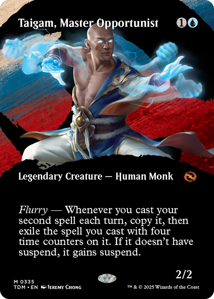 Taigam, Master Opportunist (TDM-335) - Tarkir: Dragonstorm: (Showcase) (Borderless)