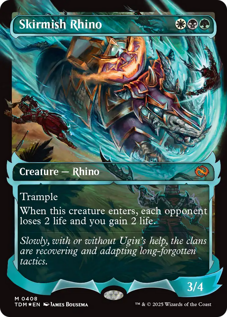 Skirmish Rhino (TDM-408) - Tarkir: Dragonstorm: (Showcase) (Borderless) Foil