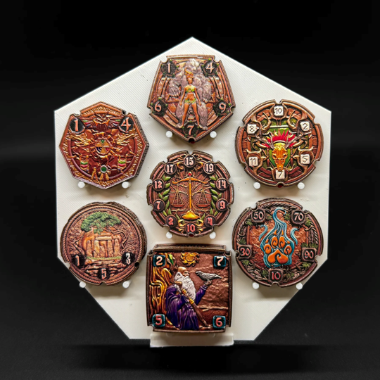 Flipdie Druid Metal Dice Coin Set (Pre-Order)