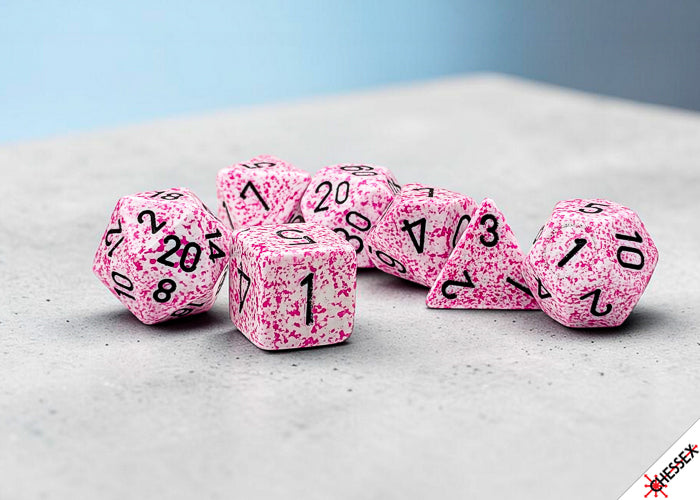 Speckled 7-Die Set Polyhedral Pink (Pre-Order)