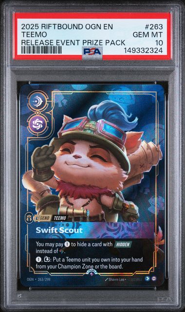 2025 English Riftbound OGN Teemo 263/298 PSA 10