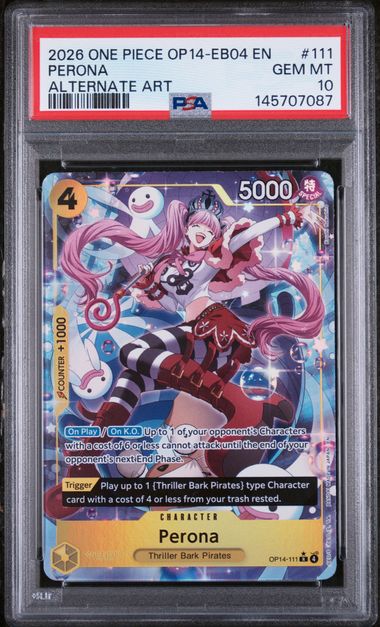 2026 English One Piece Perona (Alternate Art) OP14-111 PSA 10