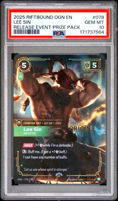 2025 English Riftbound LEE SIN 078/298 PSA 10