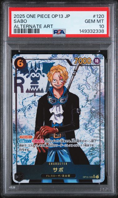2025 Japanese OnePiece SABO OP13 120 PSA 10