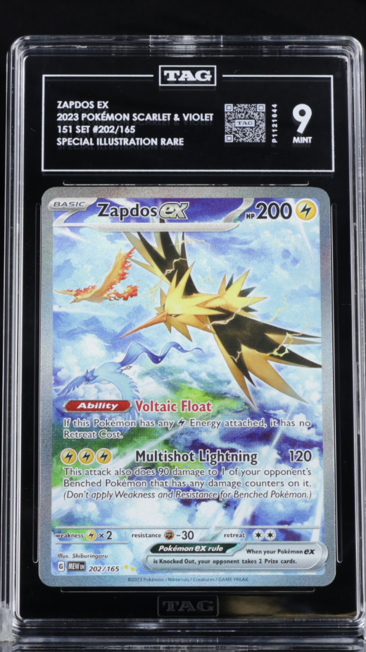 2023 English Pokemon Zapdos EX 202/165 TAG 9