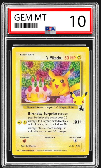2021 English Pokemon 25th Celebration Birthday Pikachu 24 PSA 10