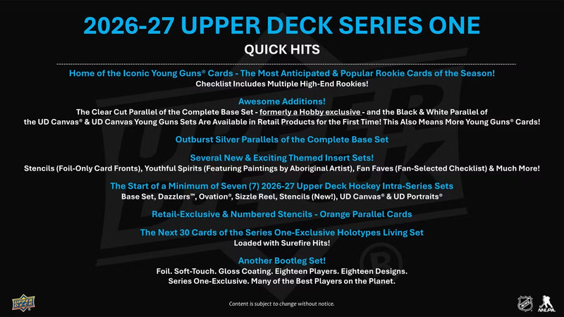 2026-27 Upper Deck Series 1 Hockey Tin