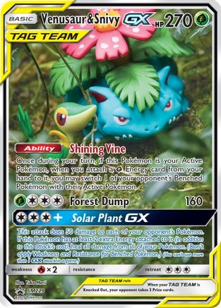 Venusaur & Snivy GX SM229  - Holofoil SM Promos - Promo