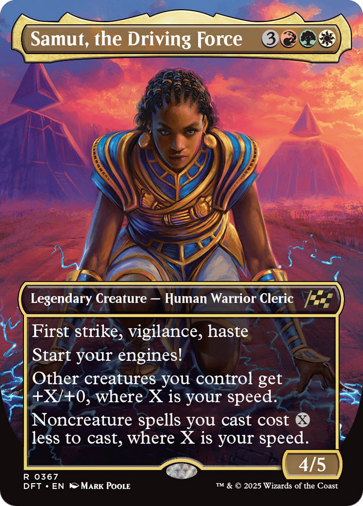 Samut, the Driving Force (Borderless) (DFT-367) - Aetherdrift (Borderless) Foil