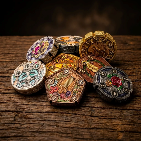 Flipdie Bard Metal Dice Coin Set (Pre-Order)