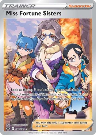 Miss Fortune Sisters (Full Art) 194/196  - Holofoil SWSH11 Lost Origin - Ultra Rare