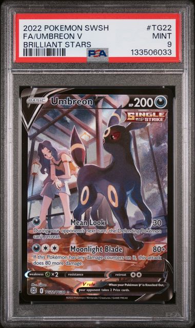 Pokemon 2022 SWSH Umbreon V Brilliant Stars PSA 9 (TG22/TG30)