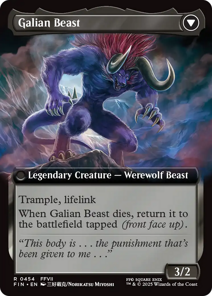 Vincent Valentine // Galian Beast (FIN-454) - FINAL FANTASY: (Extended Art) Foil