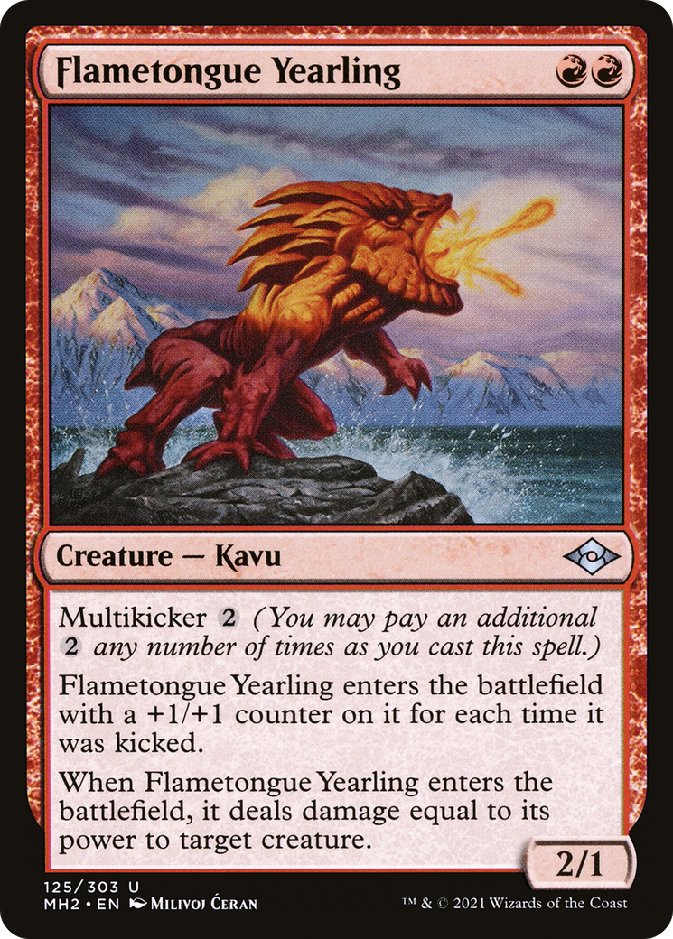 Flametongue Yearling (MH2-125) - Modern Horizons 2 Foil