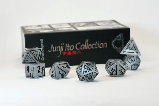 Junji Ito Grey Cat's Eye Stone Dice Set (Pre-Order)