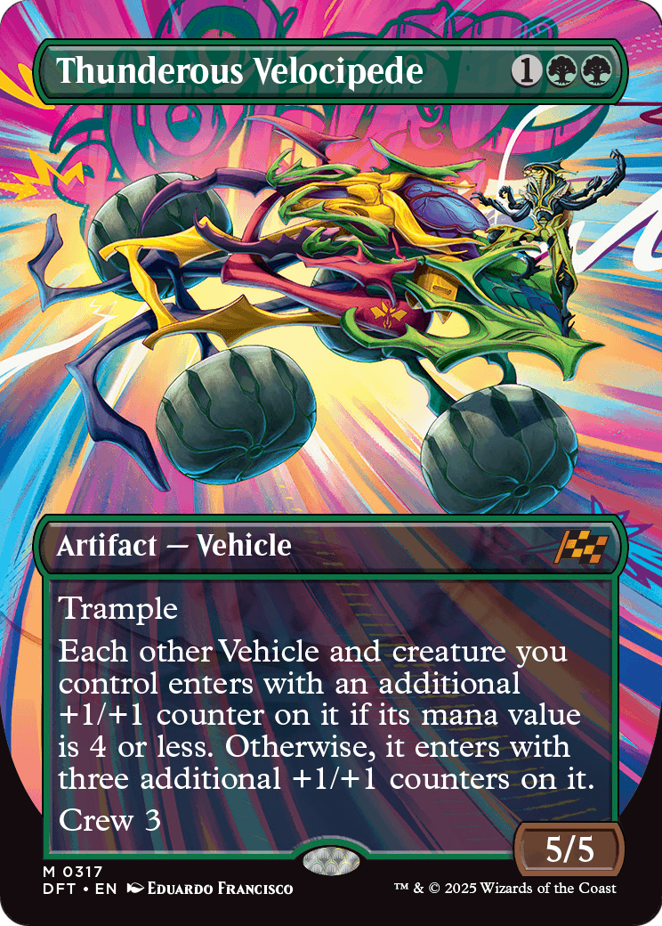 Thunderous Velocipede (Borderless) (DFT-317) - Aetherdrift (Borderless) Foil