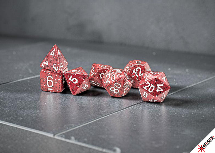 Speckled 7-Die Set Polyhedral Lava Stone (Pre-Order)