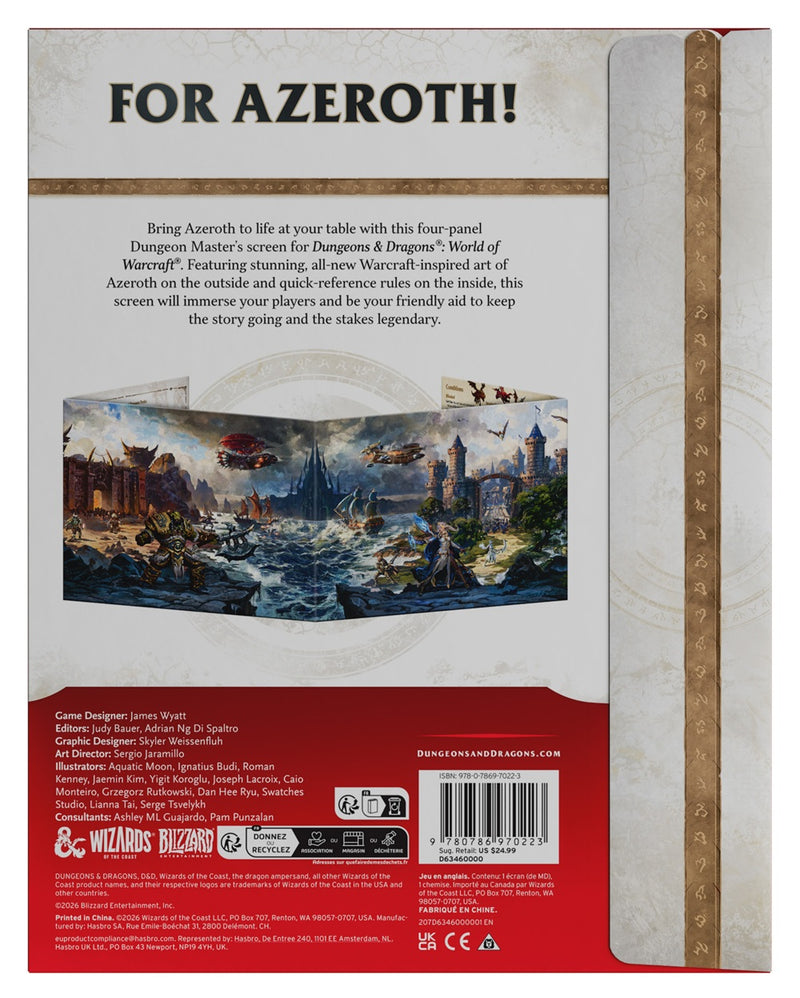 DND RPG World Of Warcraft DM Screen (Pre-Order)