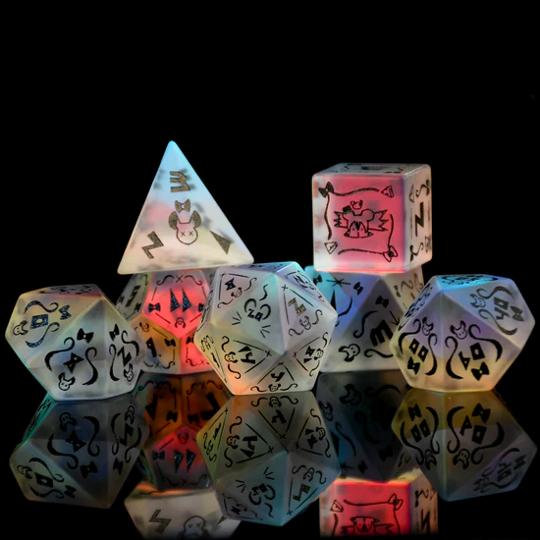 Hakos Baelz Frosted Glass Dice Set (Pre-Order)
