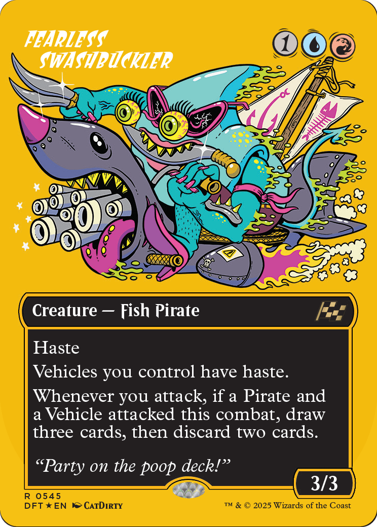Fearless Swashbuckler (Borderless) (First-Place Foil) (DFT-545) - Aetherdrift (Borderless) Foil