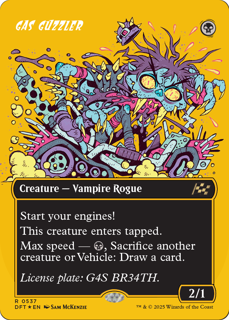Gas Guzzler (Borderless) (First-Place Foil) (DFT-537) - Aetherdrift (Borderless) Foil