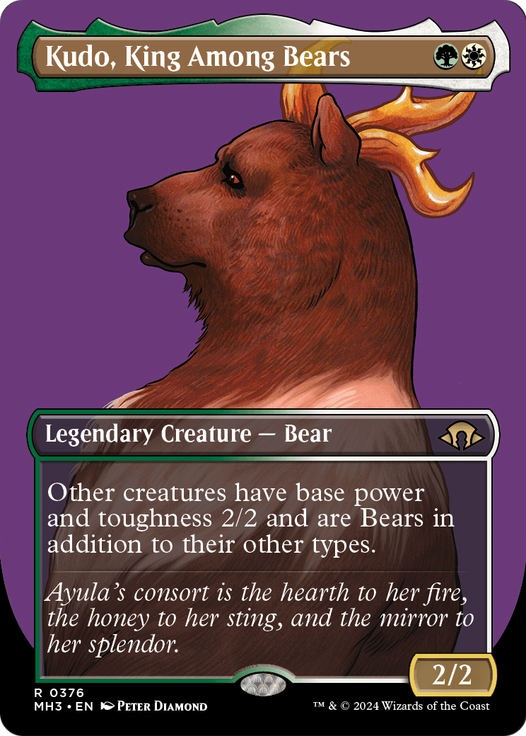 Kudo, King Among Bears (Borderless) (MH3-376) - Modern Horizons 3 (Borderless) Foil