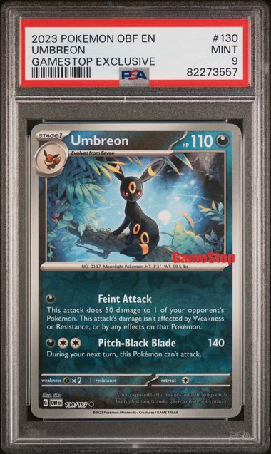 2023 English Pokemon Umbreon 130/197 GameStop PSA 9