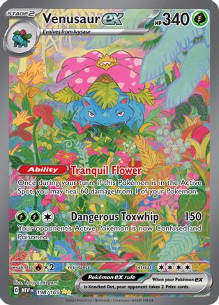 Venusaur ex 198/165  - Holofoil SV Scarlet & Violet 151 - Special Illustration Rare