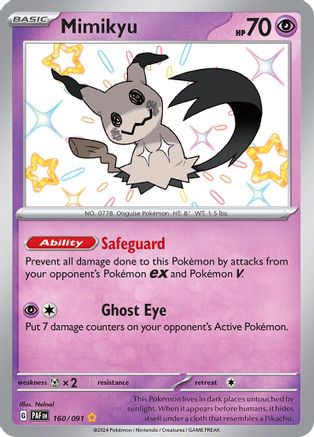 Mimikyu 160/091  - Holofoil SV Paldean Fates - Shiny Rare