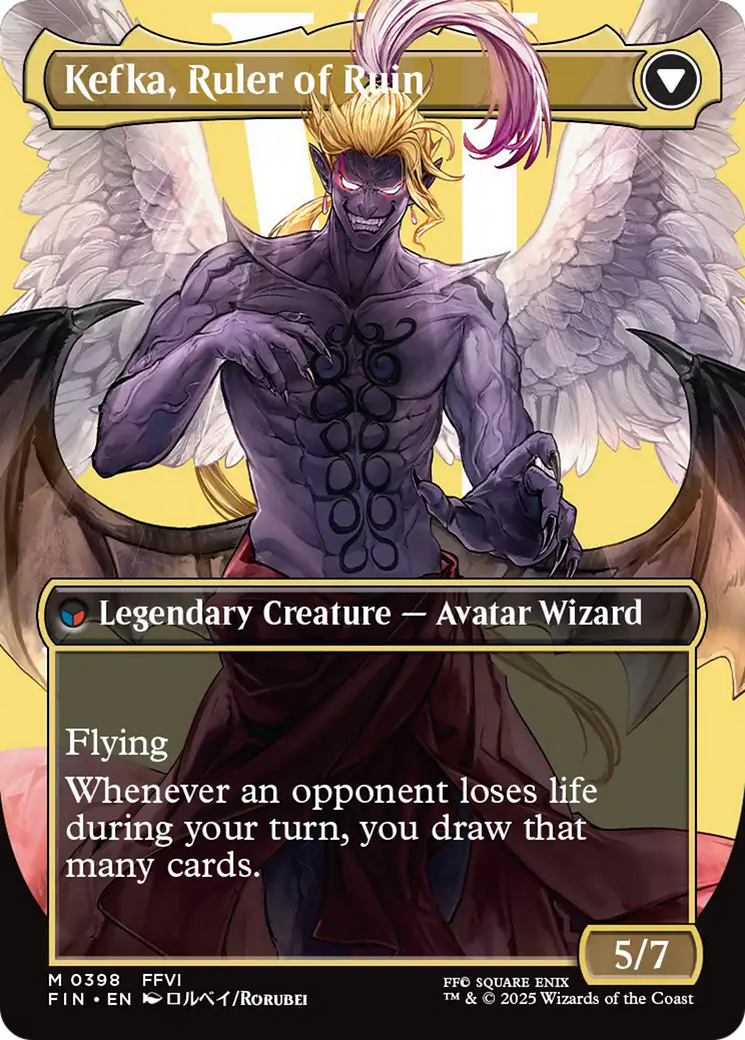 Kefka, Court Mage // Kefka, Ruler of Ruin (FIN-398) - FINAL FANTASY (Borderless) Foil