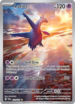 Latios 203/191  - Holofoil SV08 Surging Sparks - Illustration Rare