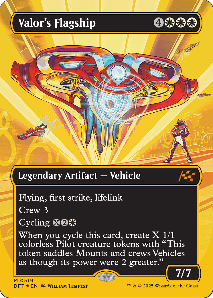 Valor's Flagship (Borderless) (First-Place Foil) (DFT-519) - Aetherdrift (Borderless) Foil