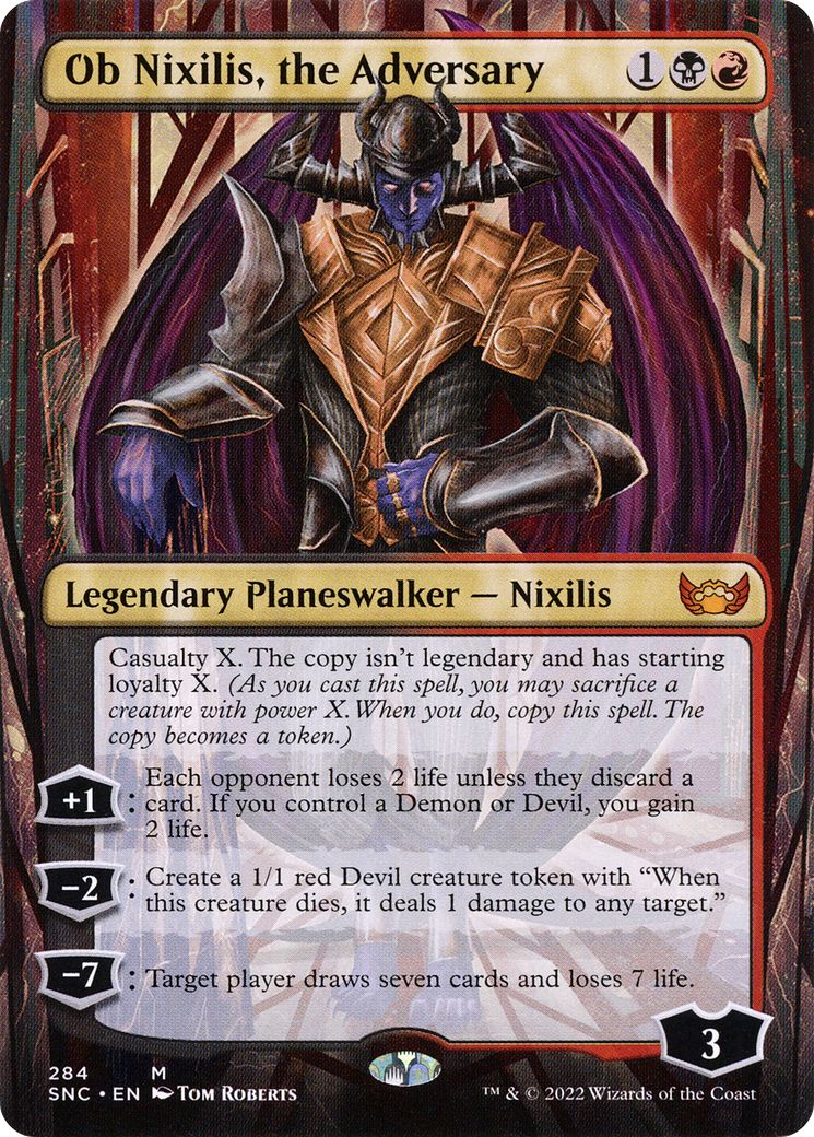 Ob Nixilis, the Adversary (Borderless) (SNC-284) - Streets of New Capenna (Borderless) Foil