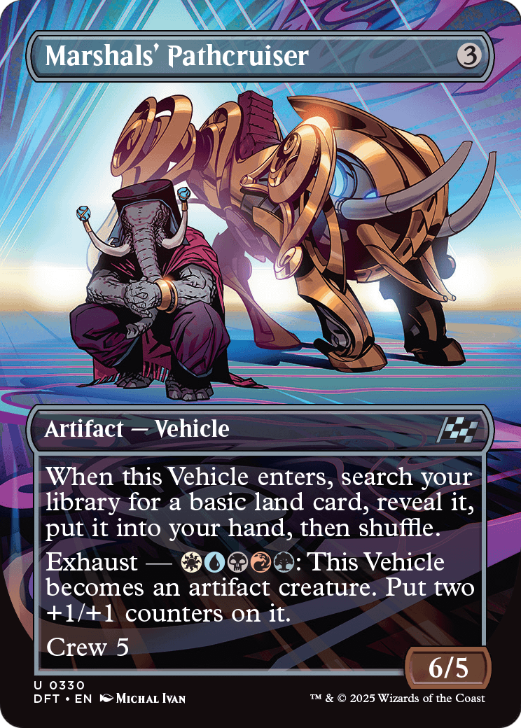 Marshals' Pathcruiser (Borderless) (DFT-330) - Aetherdrift (Borderless) Foil