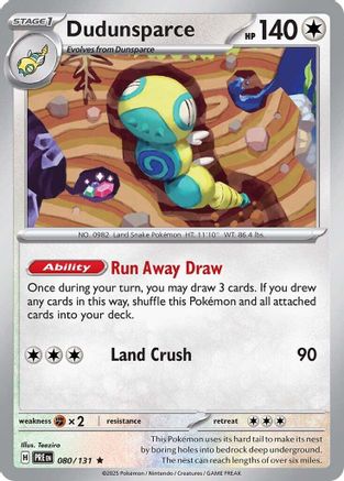 Dudunsparce 080/131  - Reverse Holofoil SV Prismatic Evolutions - Rare