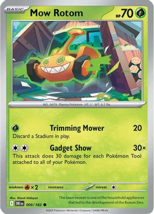 Mow Rotom 009/182  - Reverse Holofoil SV10 Destined Rivals - Common