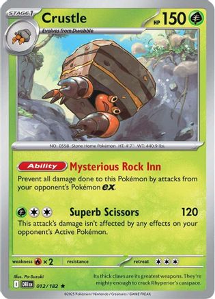 Crustle 012/182  - Reverse Holofoil SV10 Destined Rivals - Rare