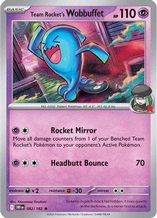 Team Rocket's Wobbuffet 082/182  - Holofoil SV10 Destined Rivals - Rare